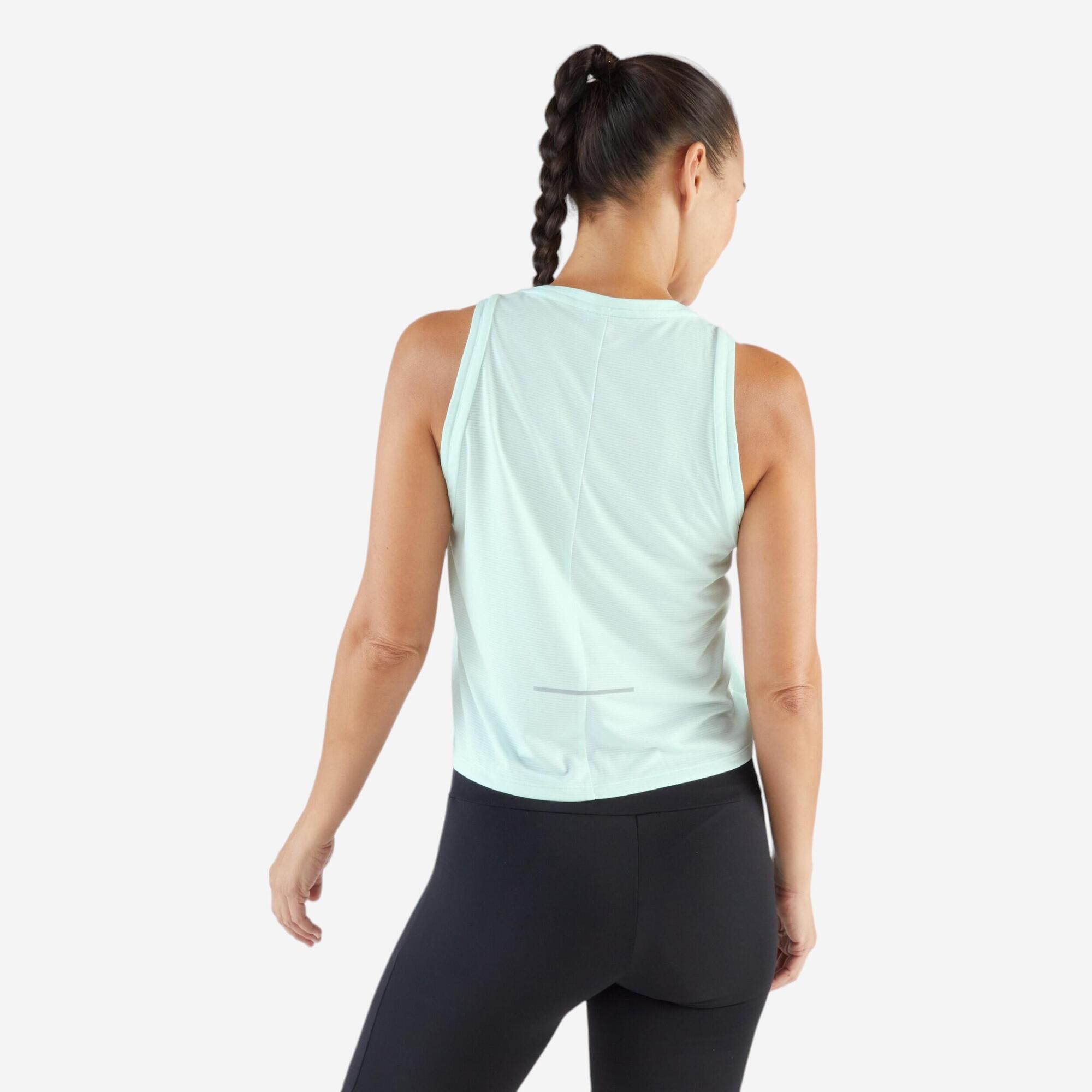 kiprun-run-500-damen-crop-top-lauftop-light-jade image 4