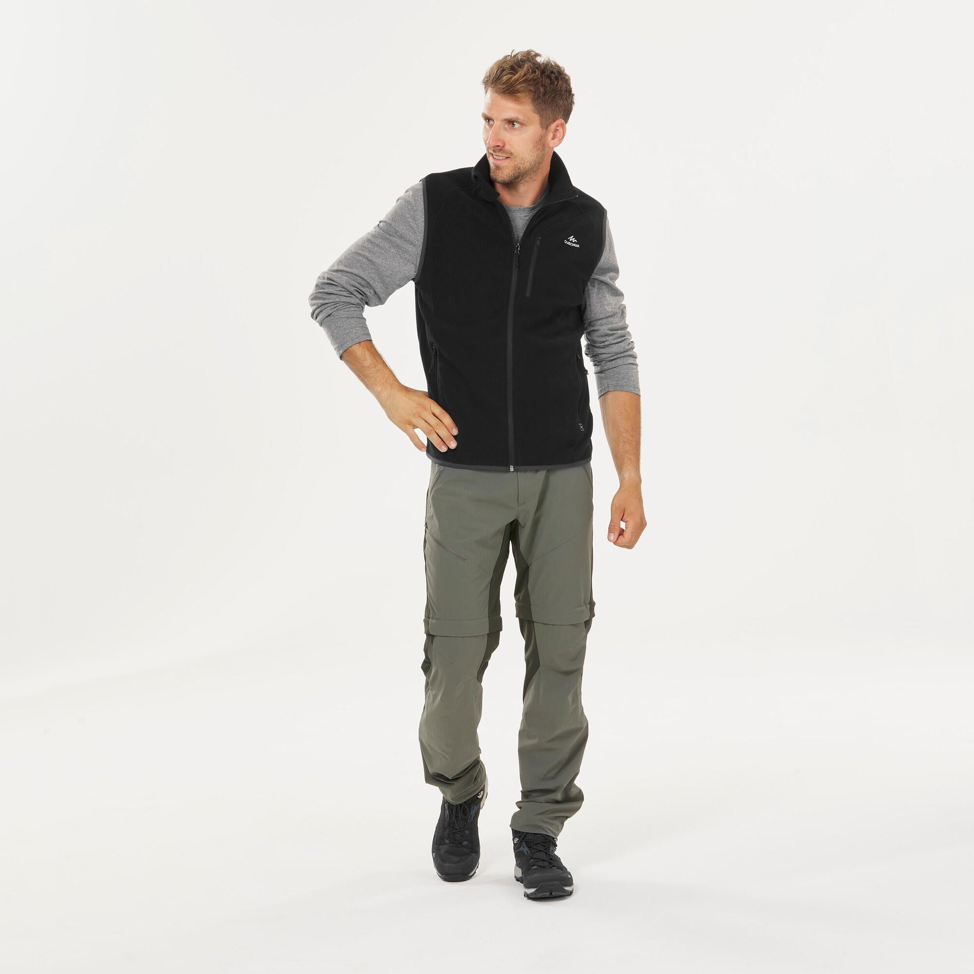 quechua-mh120-fleeceweste-herren-schwarz-mit-reissverschluss image 2