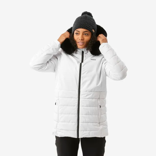 wedze-100-damen-skijacke-mittellang-snowy-white image 1