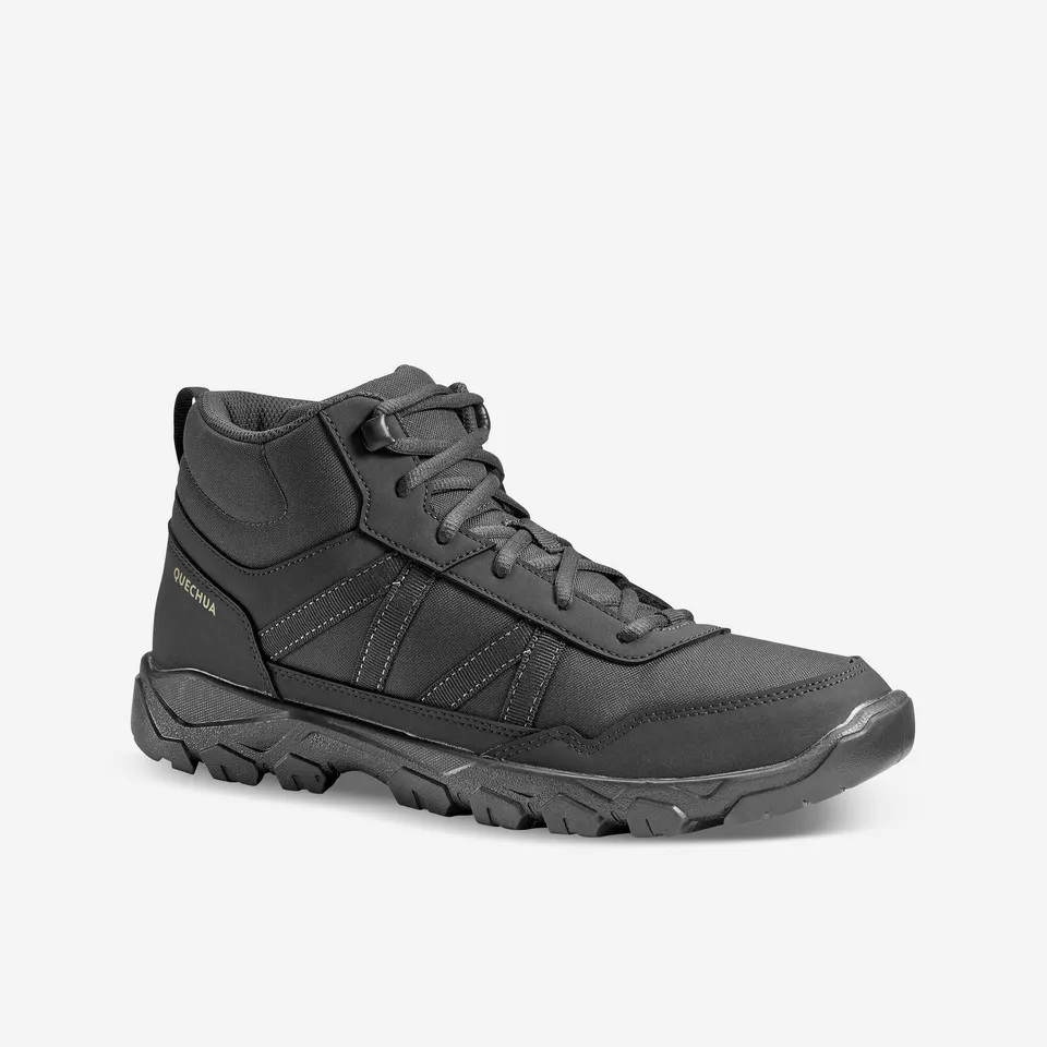 quechua-nh100-mid-herren-wanderschuhe-hoch-schwarz image 1