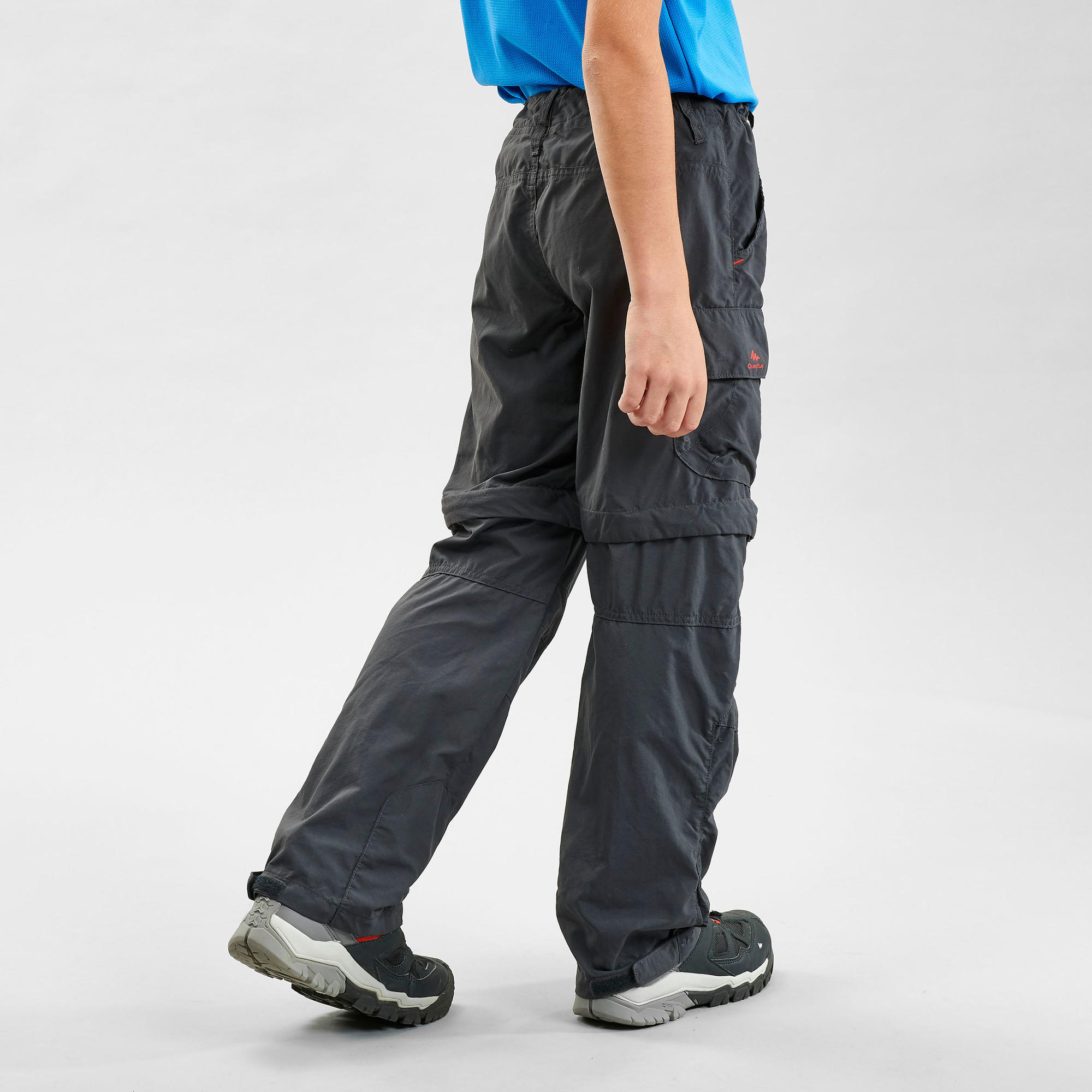 quechua-mh500-zip-wanderhose-kinder-grau-abziehbar image 3