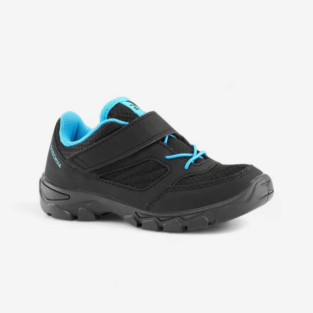 quechua-nh100-wanderschuhe-kinder-schwarz-klettverschluss image 1
