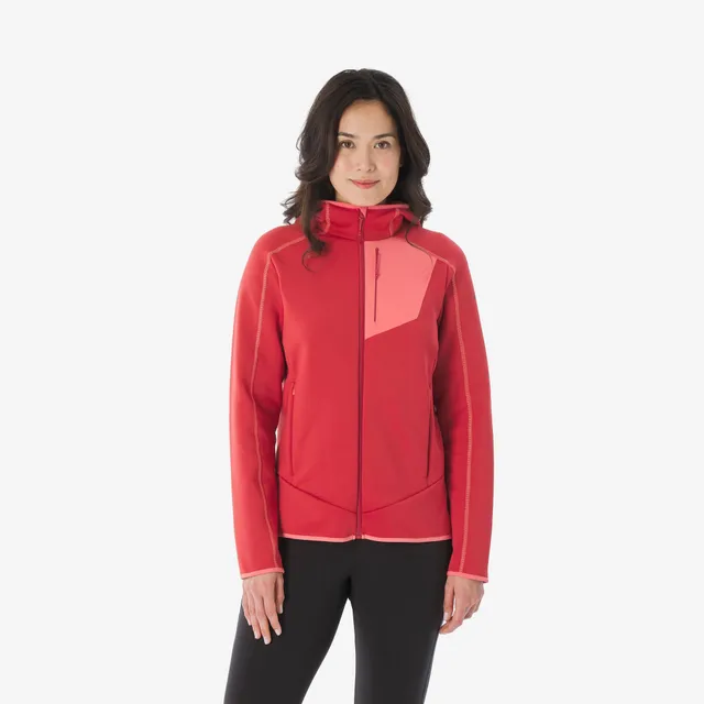 quechua-mh500-damen-fleecejacke-bordeaux-mit-reissverschluss image 1