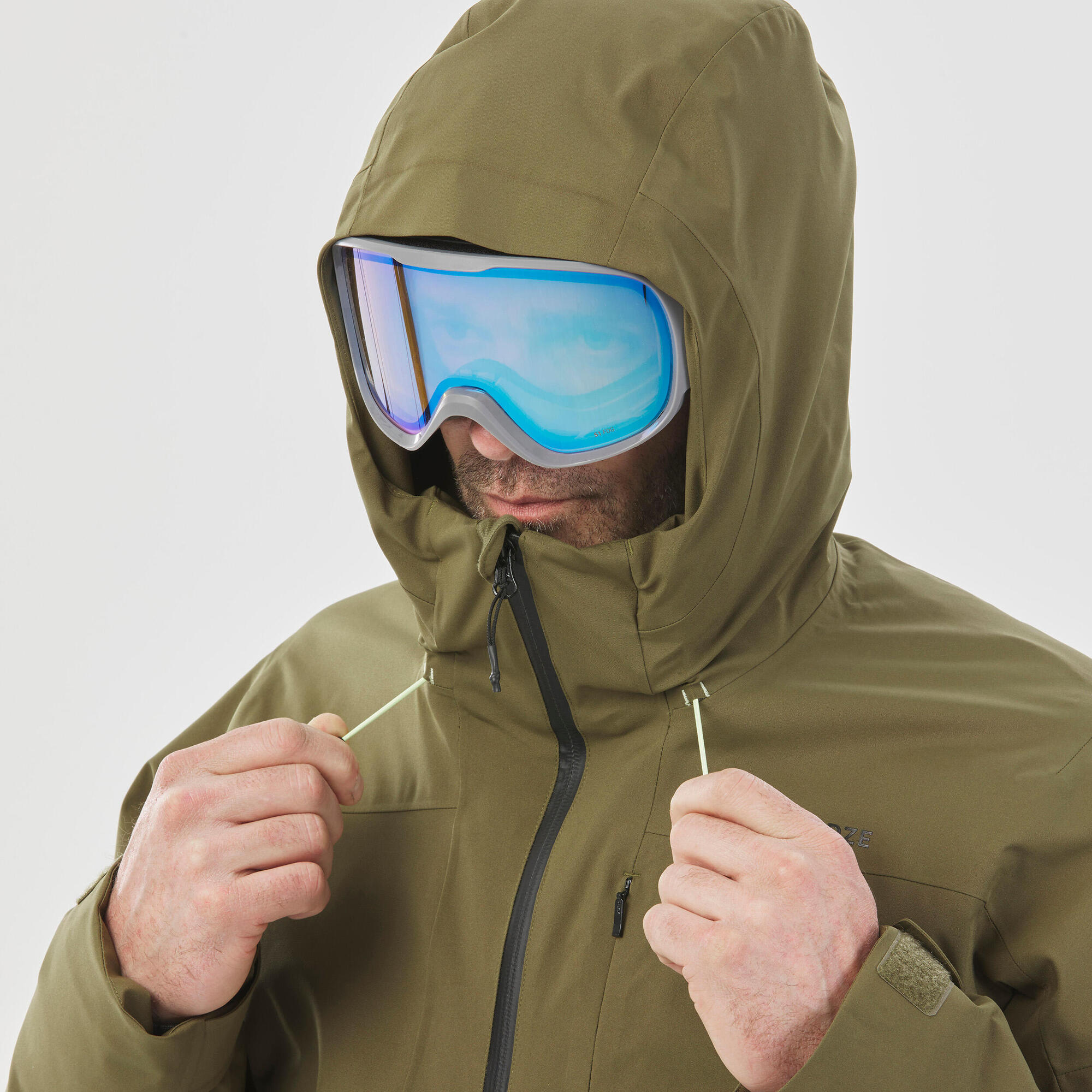 wedze-500-skijacke-herren-olivgr-n-warm-kunstfaser image 8
