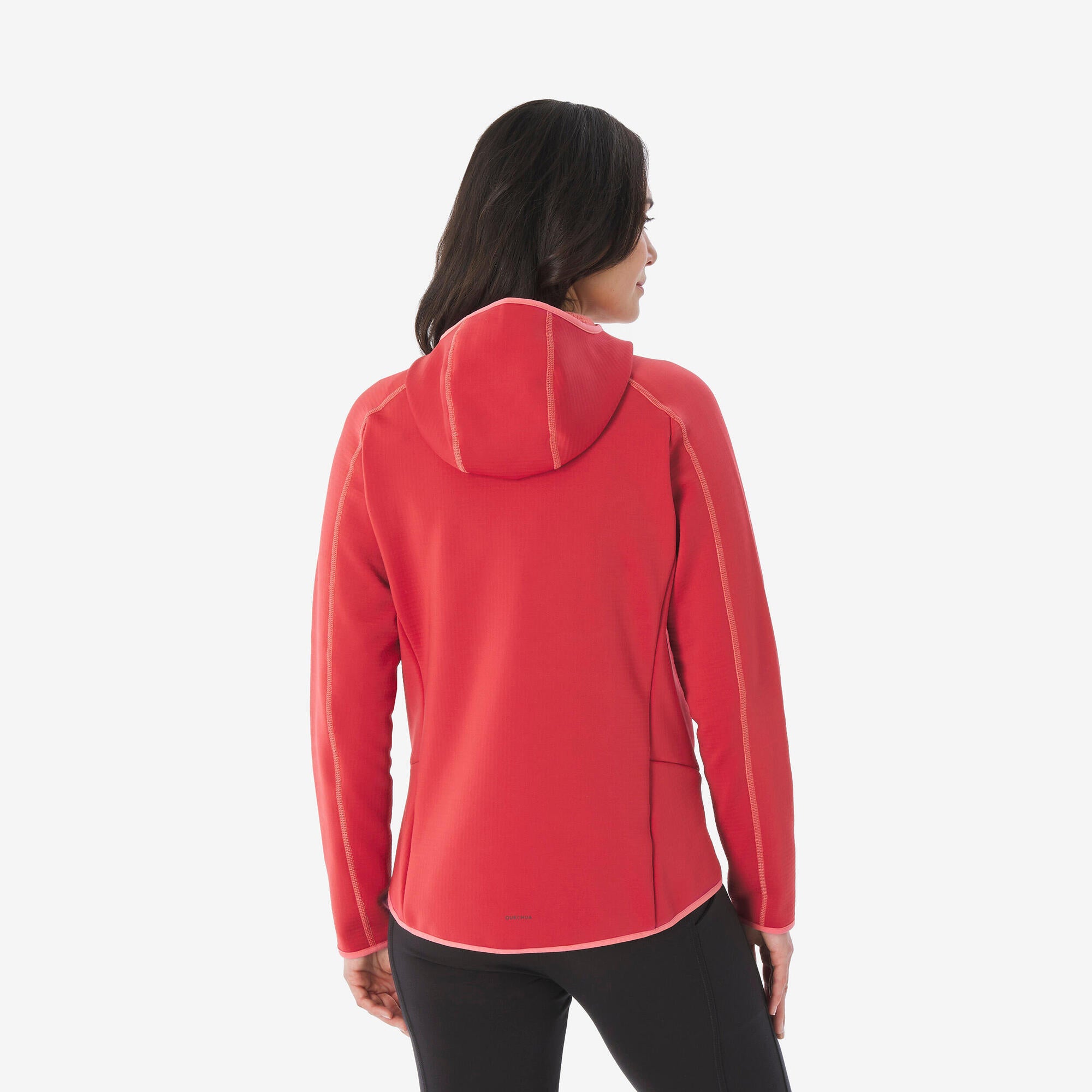 quechua-mh500-damen-fleecejacke-bordeaux-mit-reissverschluss image 3