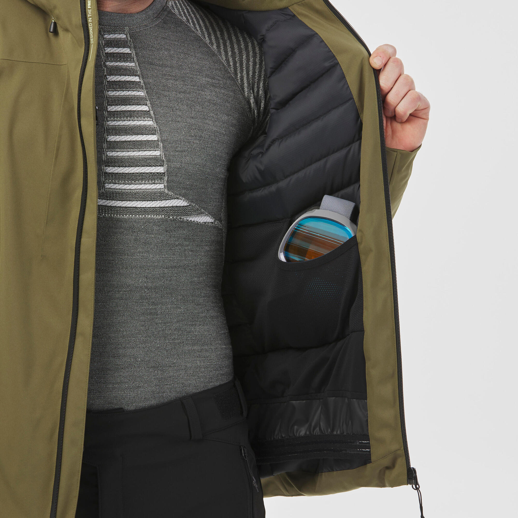 wedze-500-skijacke-herren-olivgr-n-warm-kunstfaser image 7