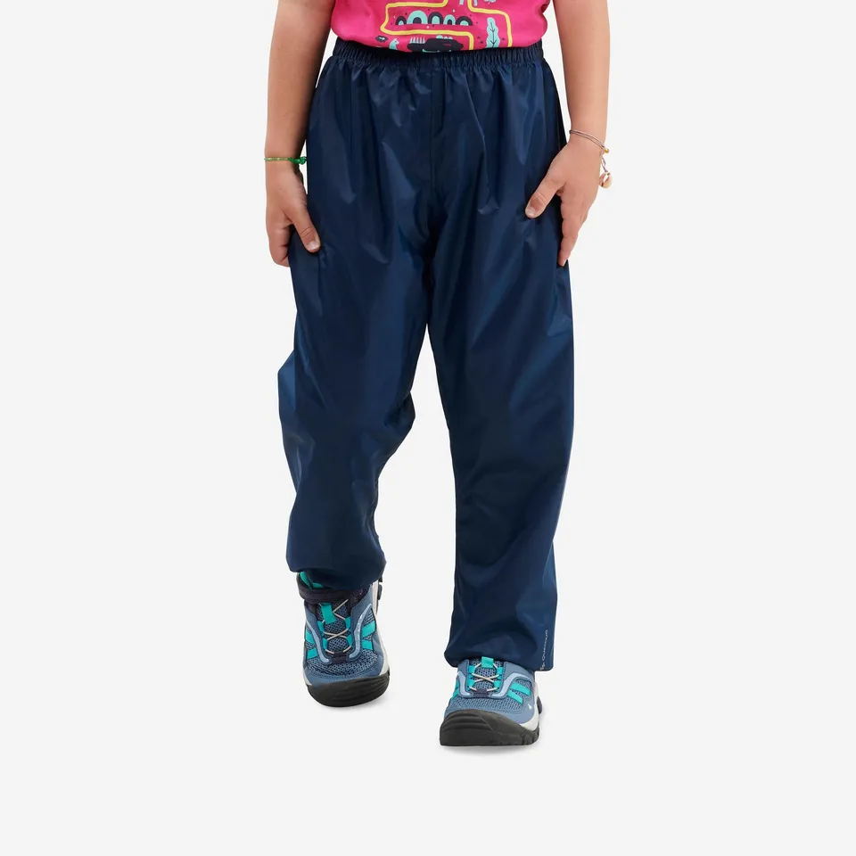 quechua-mh100-kinder-regenhose-asphalt-blue-wasserdicht image 1