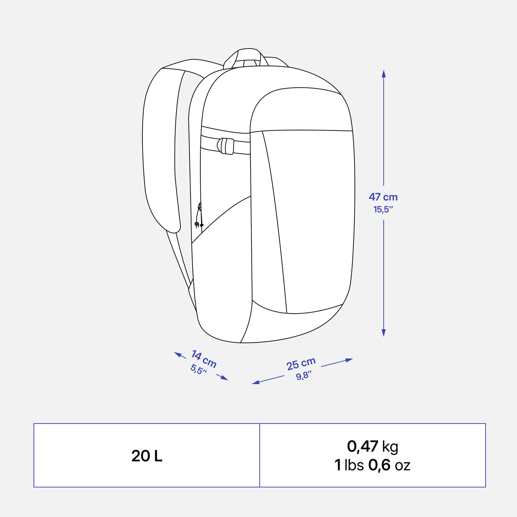 quechua-nh100-arpenaz-wanderrucksack-20l-dunkelblau image 8