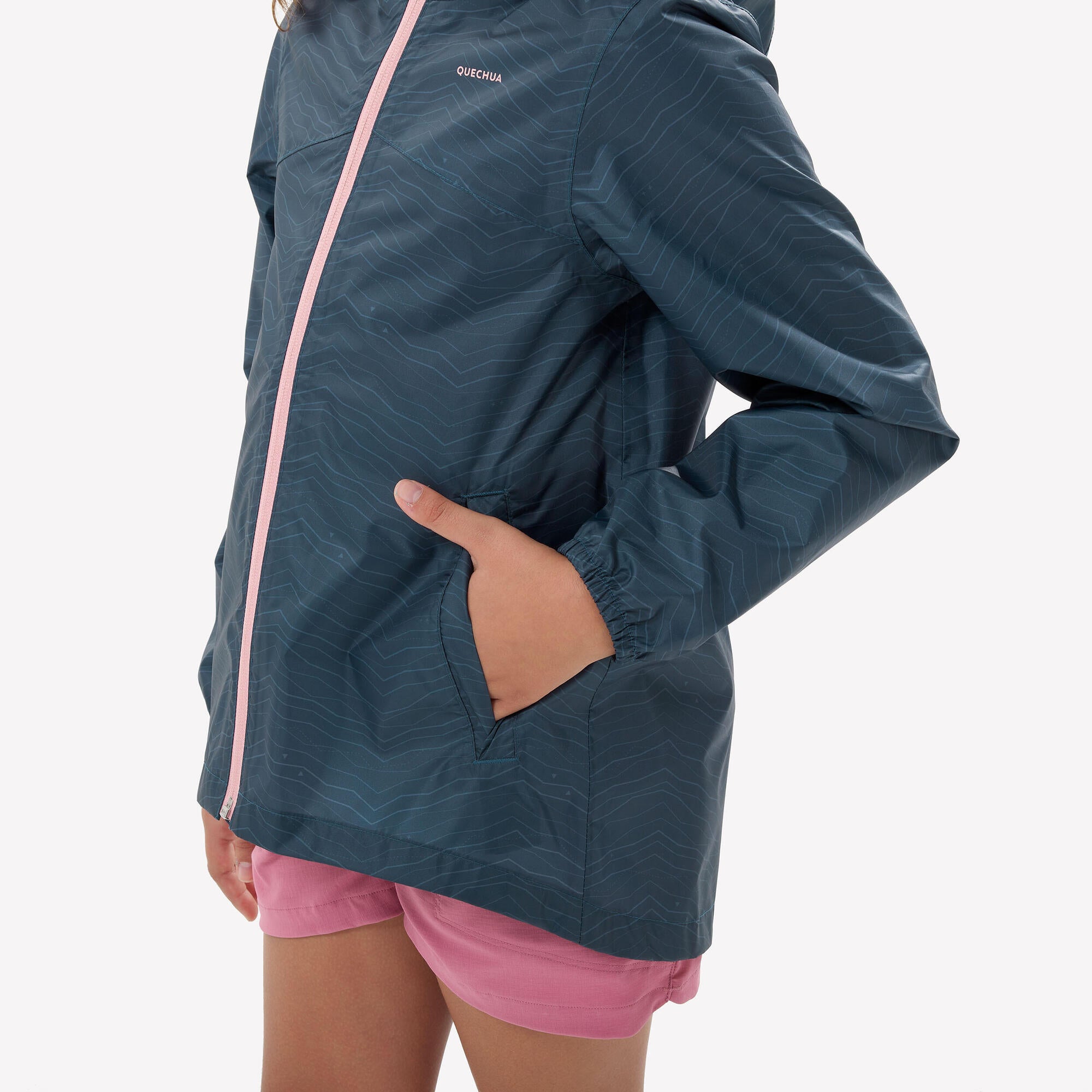 quechua-mh150-wanderjacke-kinder-grau-wasserdicht-winddicht image 6