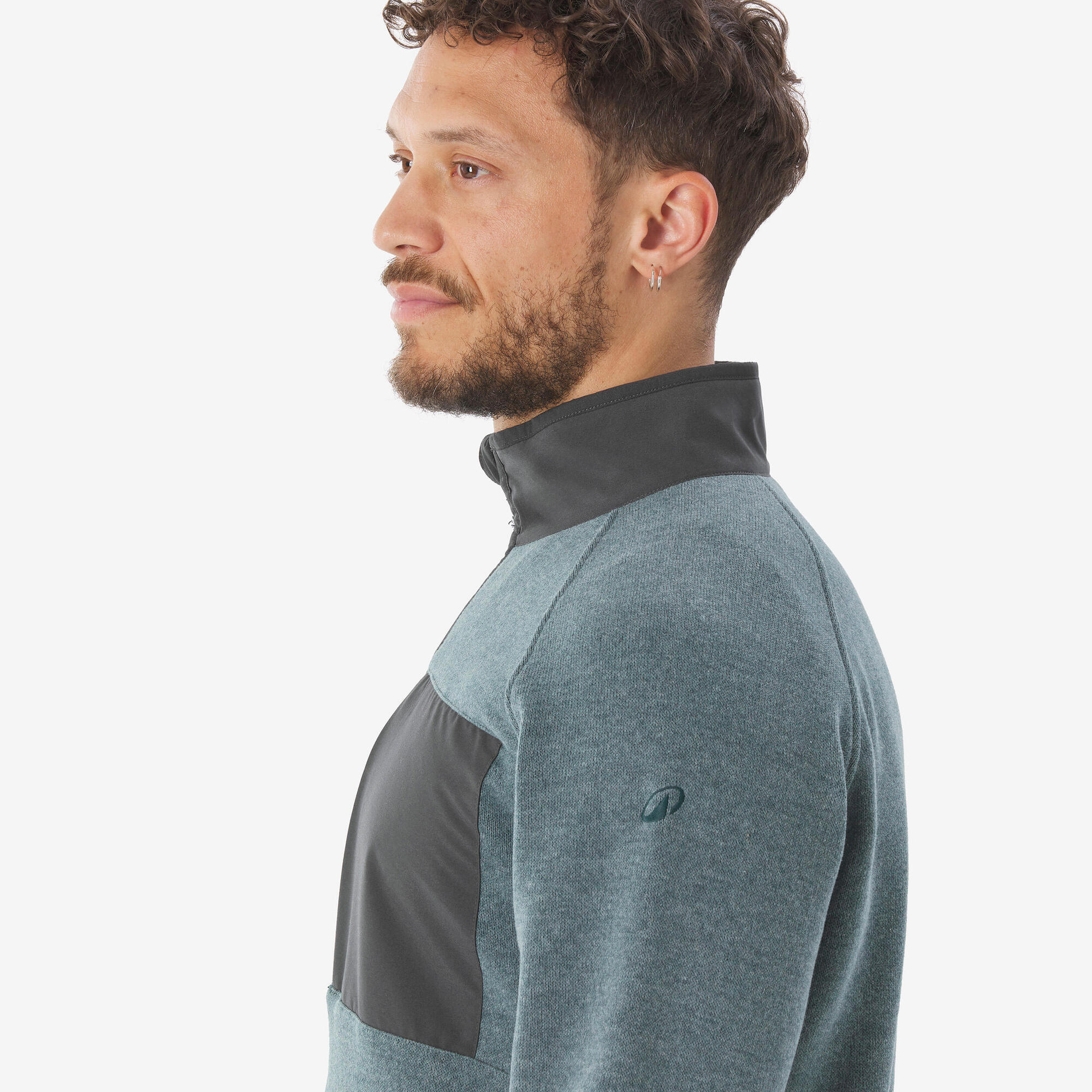 quechua-nh500-wanderpullover-herren-half-zip-beige image 4
