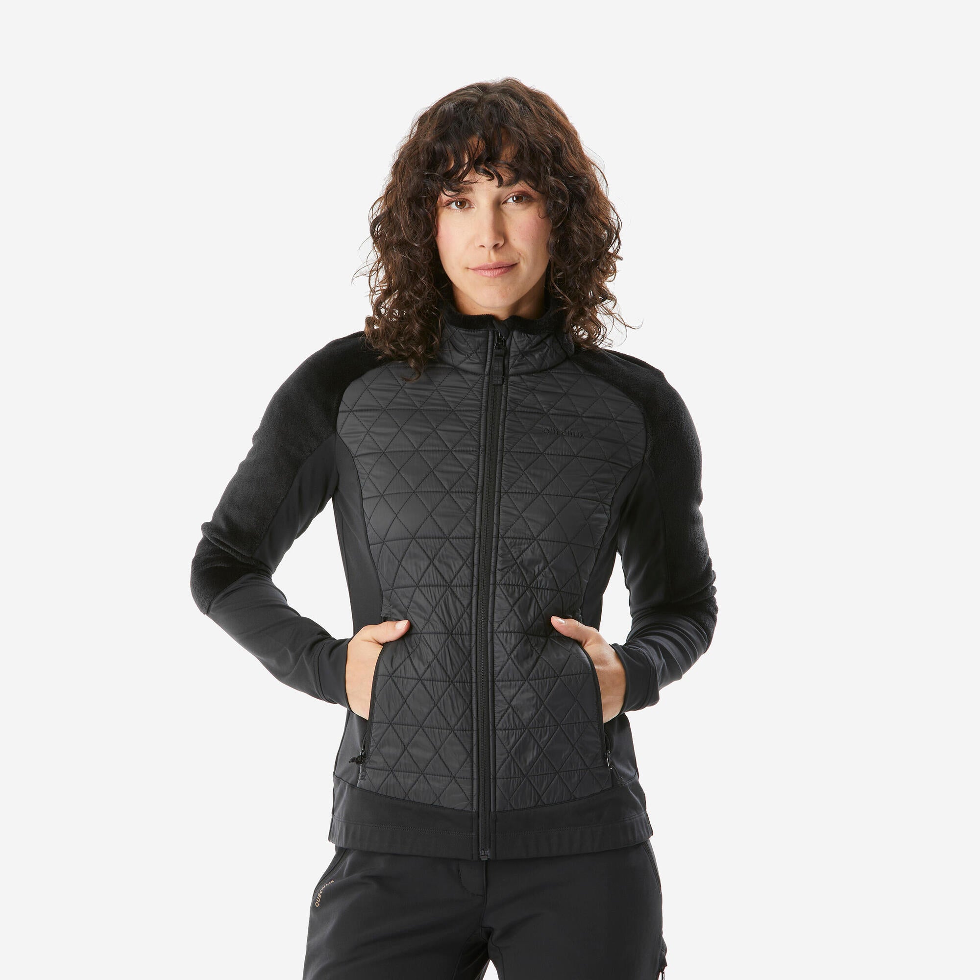 quechua-hybrid-fleecejacke-damen-smoked-black-warm image 4