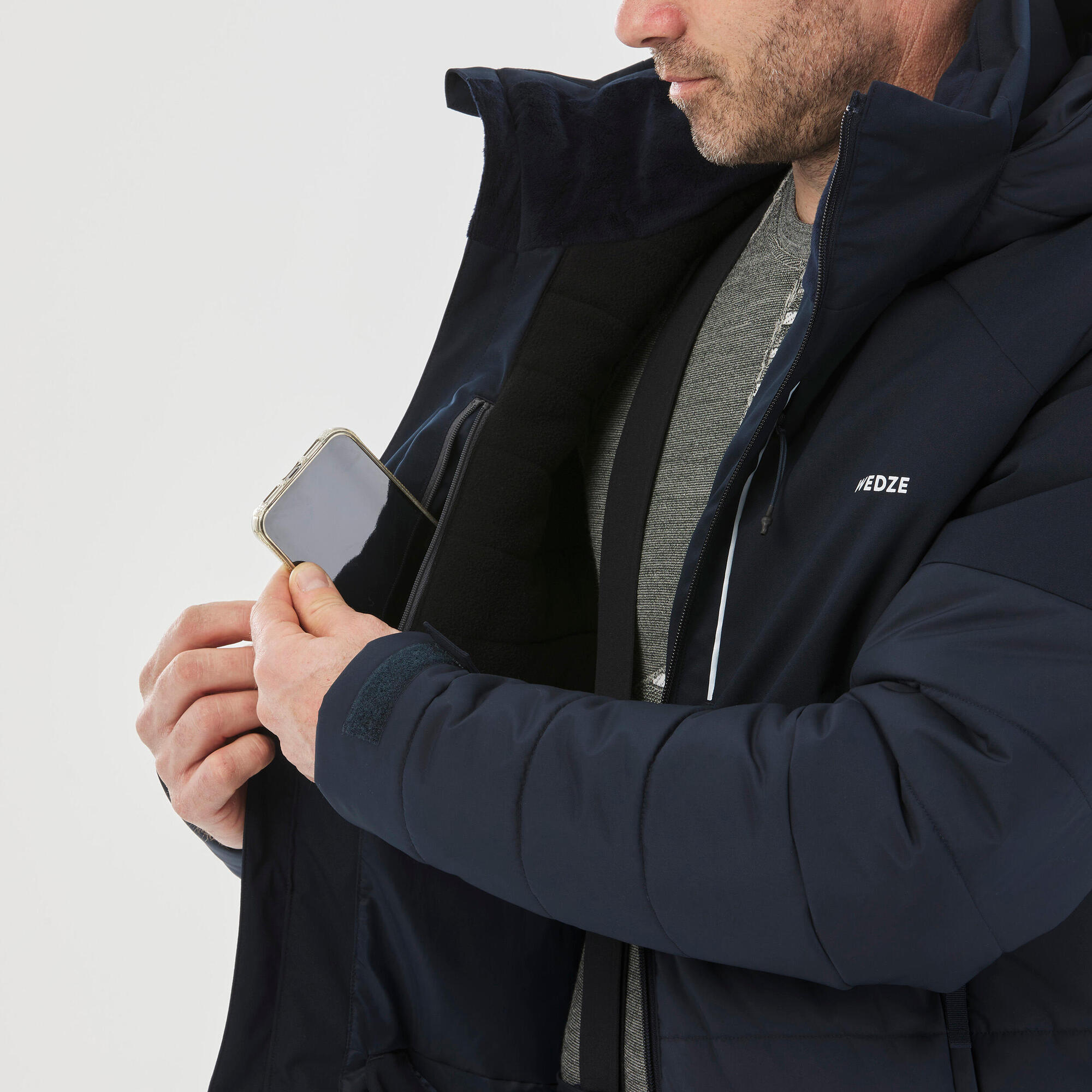 wedze-100-skijacke-herren-warm-asphalt-blue-lang image 8