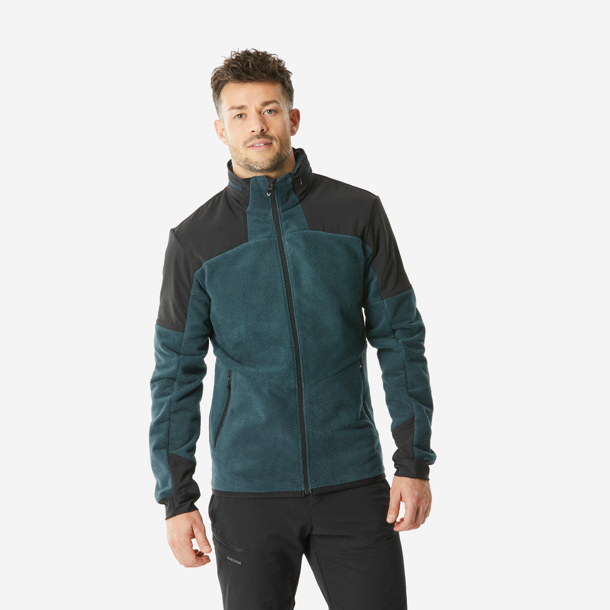 quechua-mh500-herren-fleecejacke-t-rkis-warm image 1