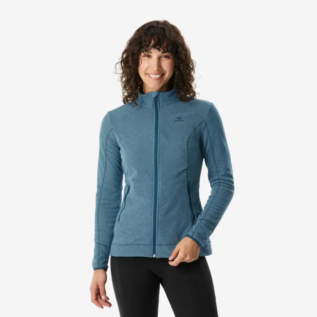 quechua-mh120-fleecejacke-damen-petrol-warm image 1