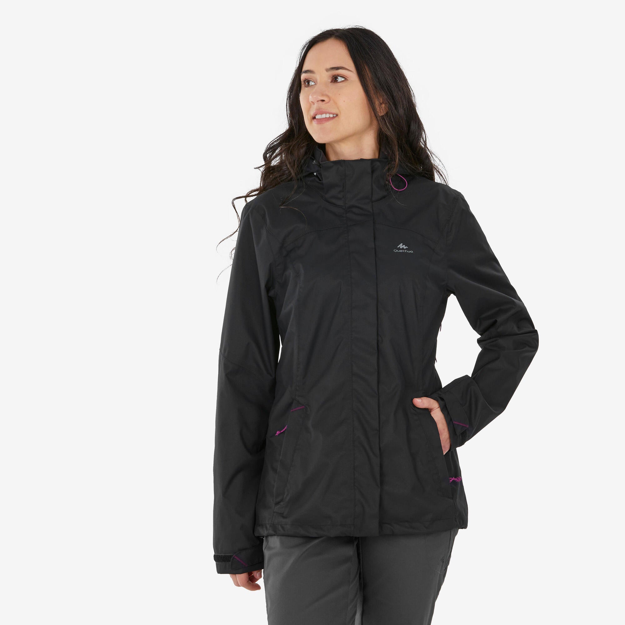 quechua-mh100-regenjacke-damen-grau-wasserdicht image 7