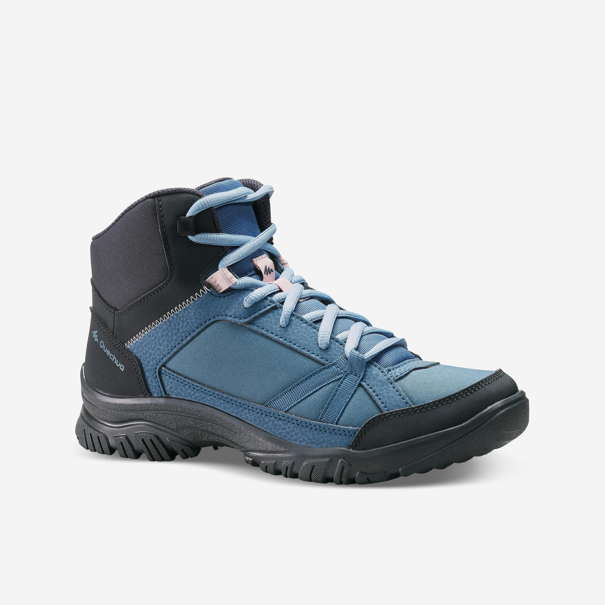 quechua-nh100-mid-wanderschuhe-damen-blau-grau image 1