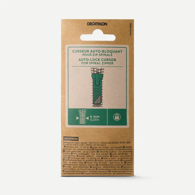 decathlon-reiverschluss-schieber-6-mm-spirale-selbstverriegelnd image 1