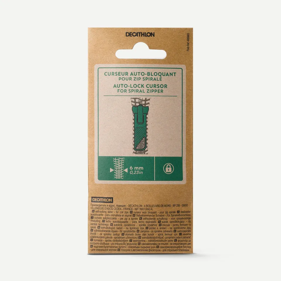decathlon-reiverschluss-schieber-6-mm-spirale-selbstverriegelnd image 1