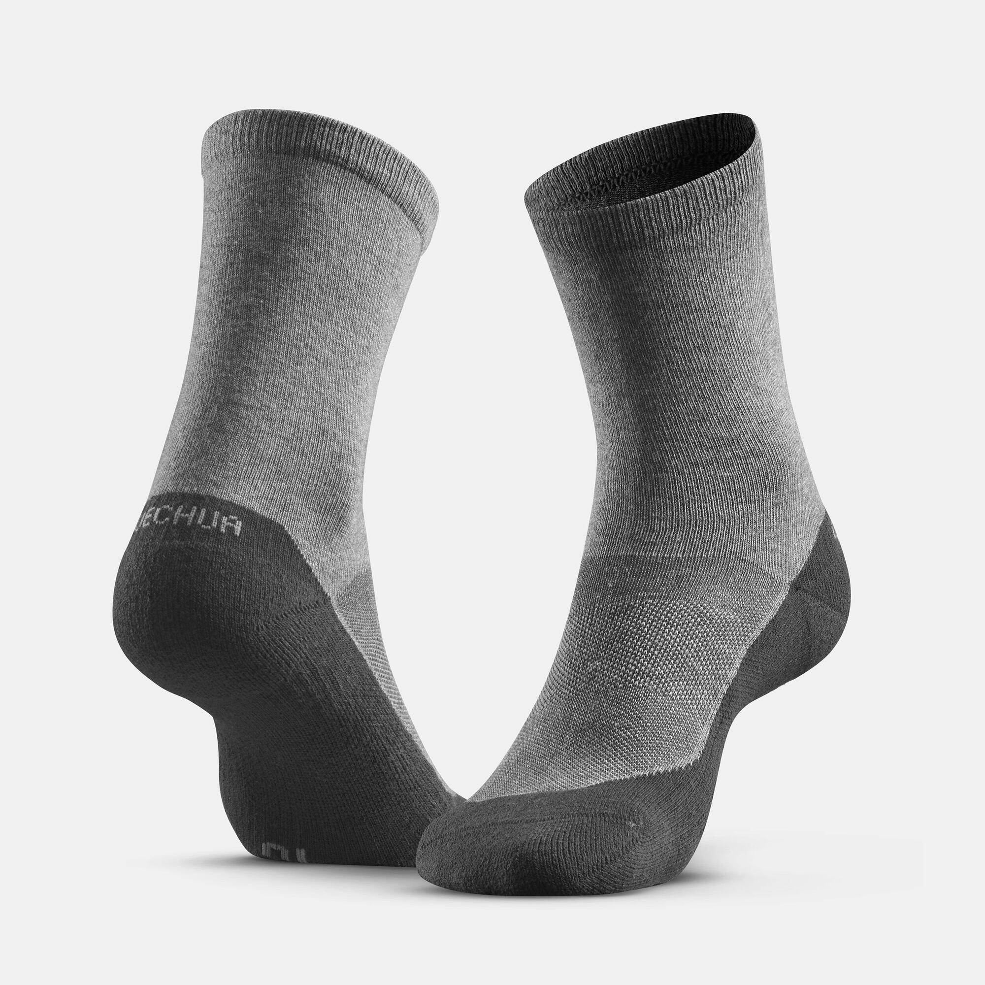 quechua-hike-50-hohe-wandersocken-2er-pack-grau image 2