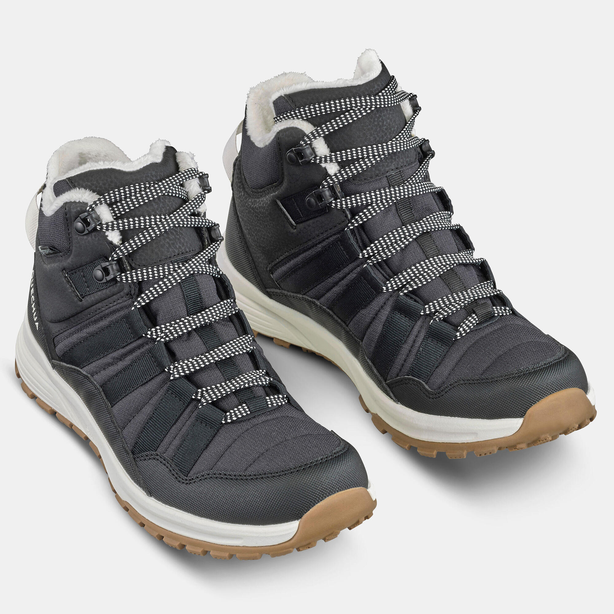 quechua-sh500-mid-wanderschuhe-damen-schwarz-wasserdicht image 3
