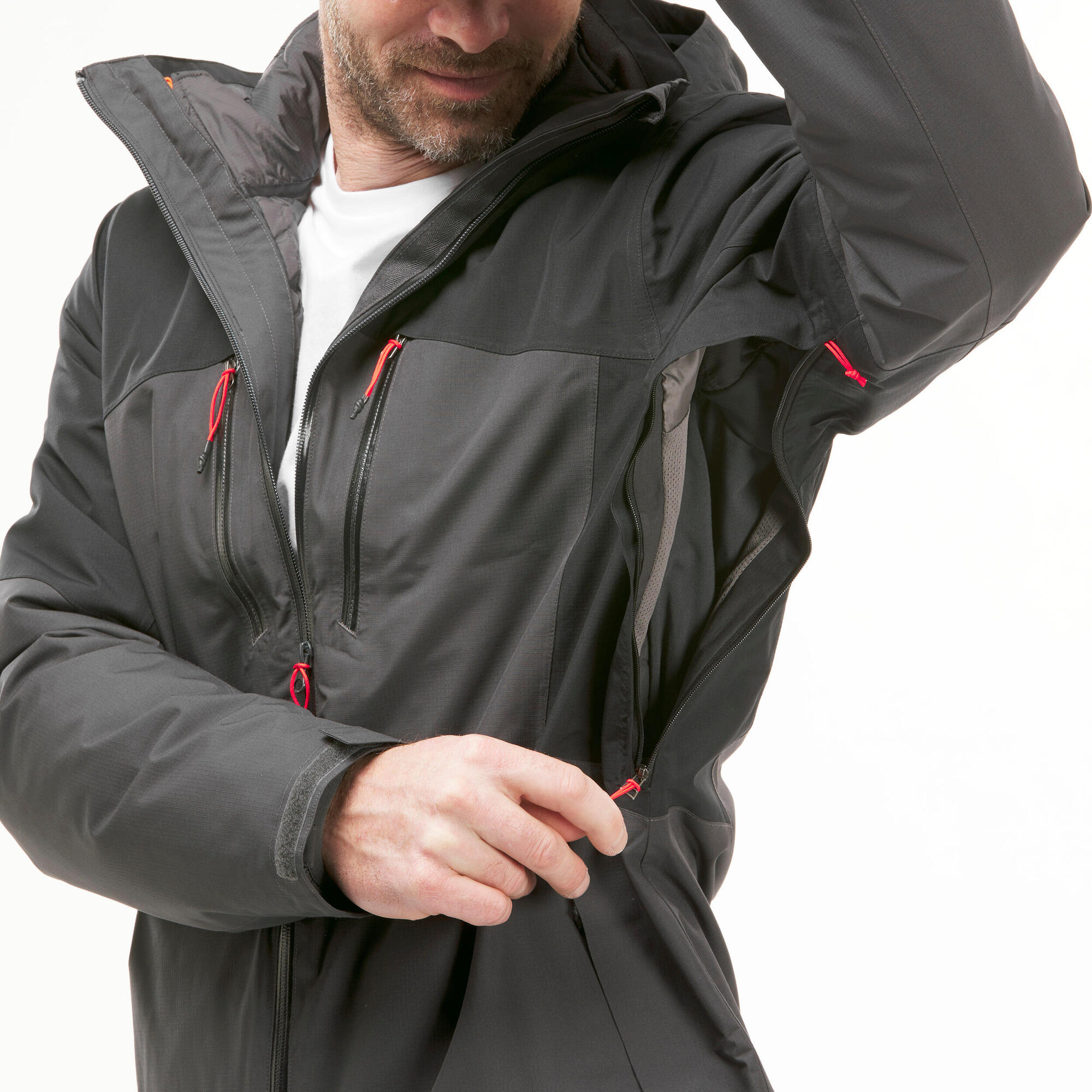 forclaz-travel-500-3-in-1-herren-jacke-wasserdicht-zimt image 6
