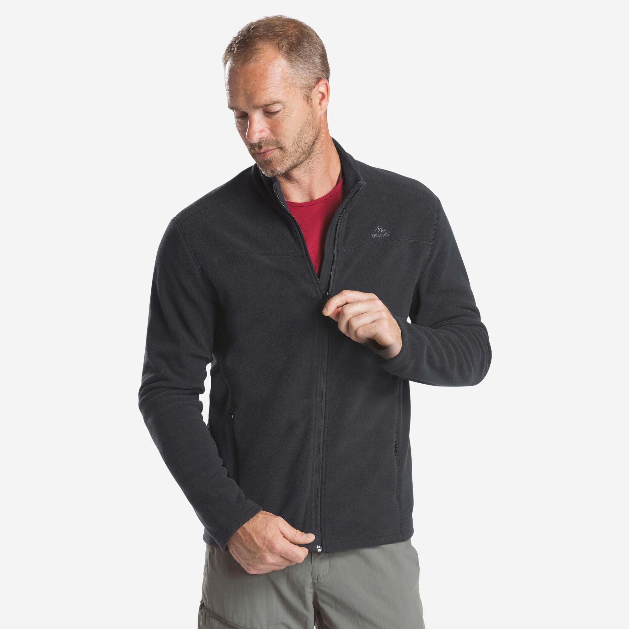 quechua-mh120-fleecejacke-herren-schwarz image 1