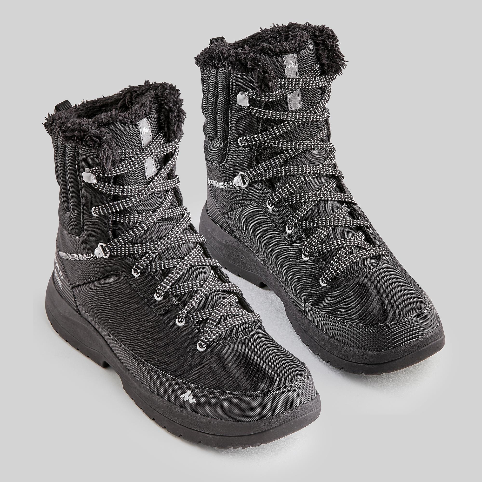 quechua-nh100-wanderstiefel-herren-schwarz-warm-wasserdicht image 2