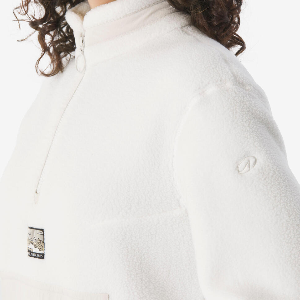 quechua-mh100-sherpa-fleecepullover-damen-naturweiss image 8