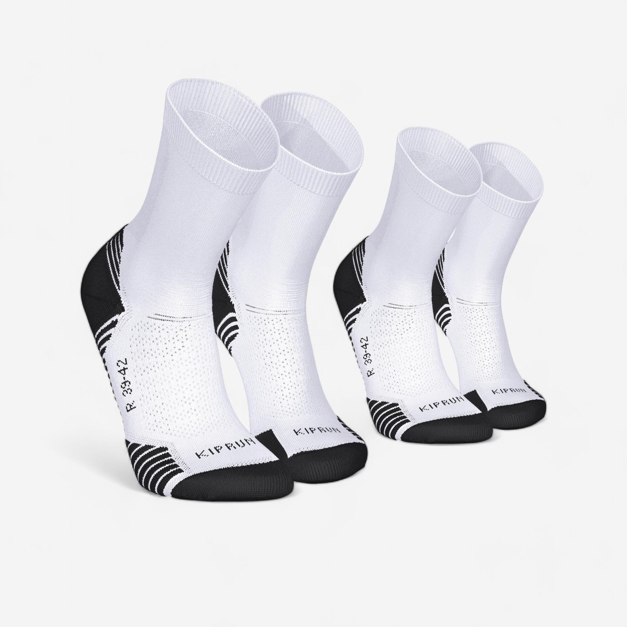 kiprun-run-500-laufsocken-dick-2er-pack-wei image 1