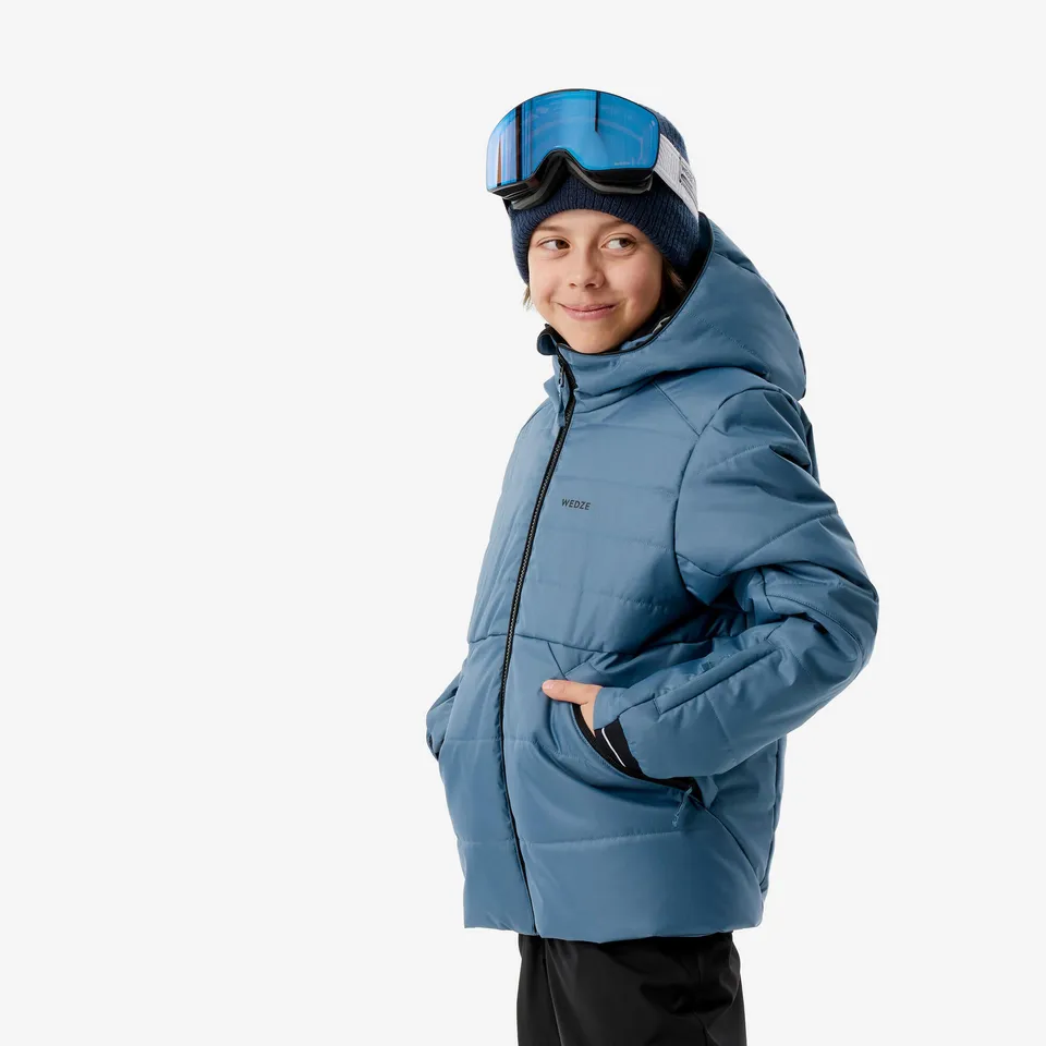 wedze-100-puffer-skijacke-kinder-wasserdicht-blue-gray image 1