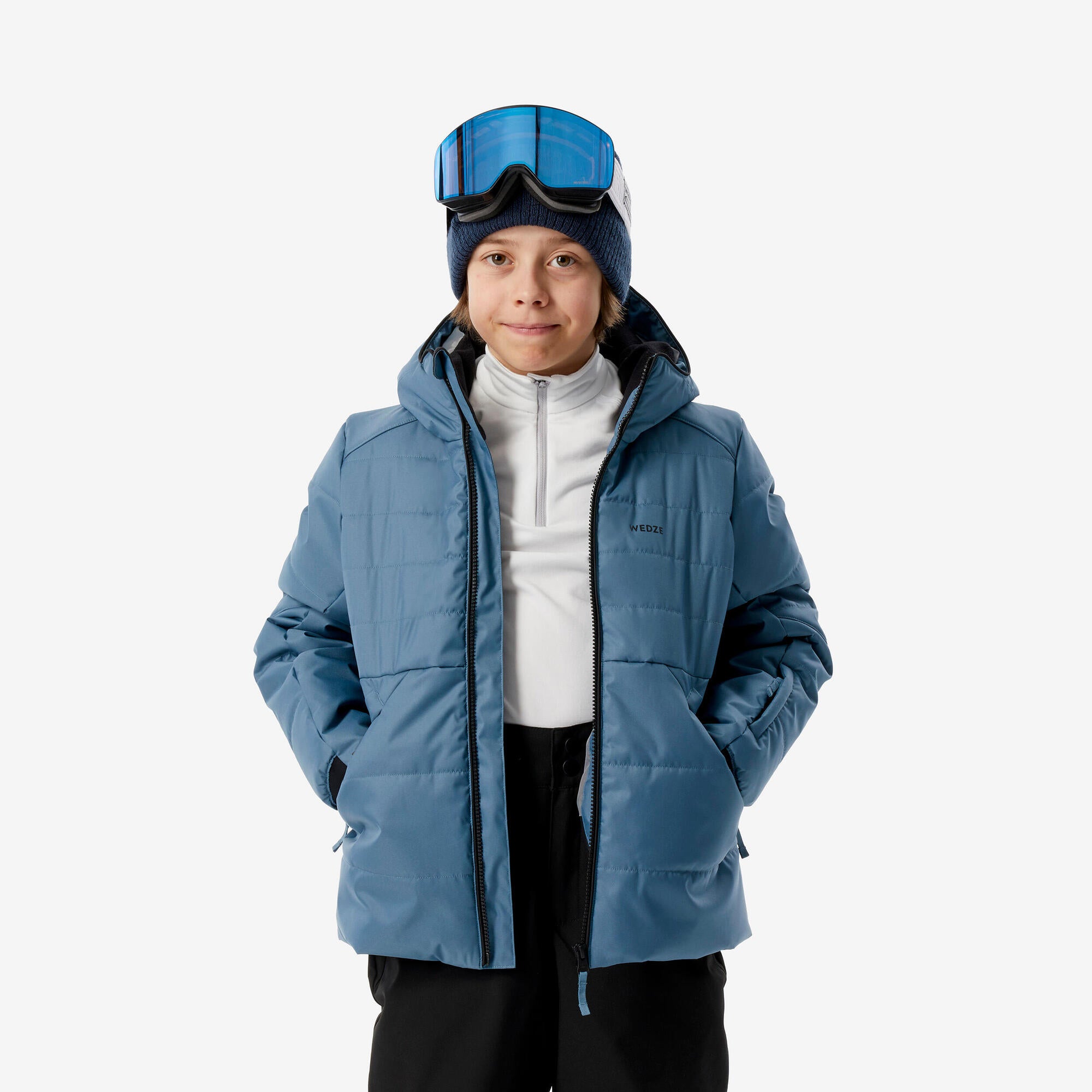 wedze-100-puffer-skijacke-kinder-wasserdicht-blue-gray image 2